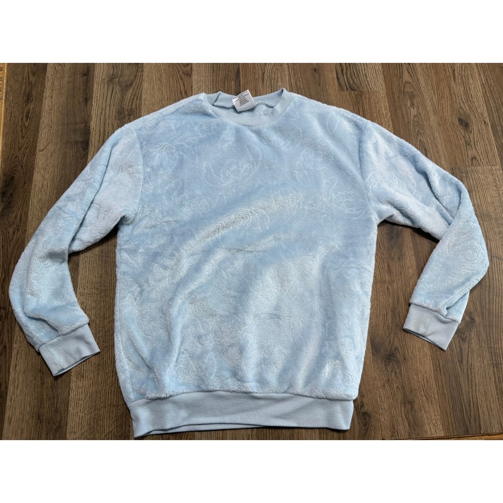 Disney Stitch Sweatshirt Womens XS Blue Adult Lilo & Stitch Fleece Embossed